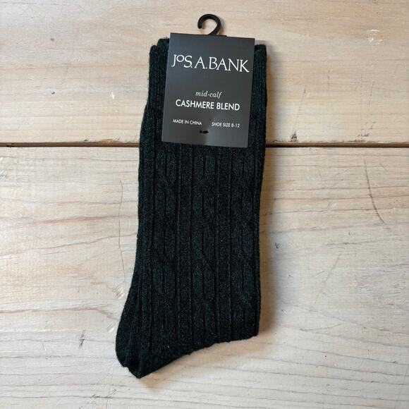 Jos. A. Bank NWT Men's Cashmere Blend Mid-Calf Socks Green Shoe Size 8-12 - Picture 1 of 3